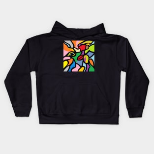 Pintura Abstracto Perfil de Mujer Carnaval. Kids Hoodie